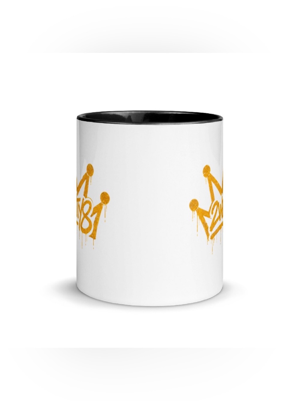 2wenty8 "Crown" 11oz White Mug with Black Handle and Interior - Picture 4 of 4